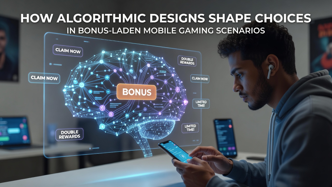 Mobile gaming interface displaying algorithmic bonus triggers and reward pathways on a smartphone screen