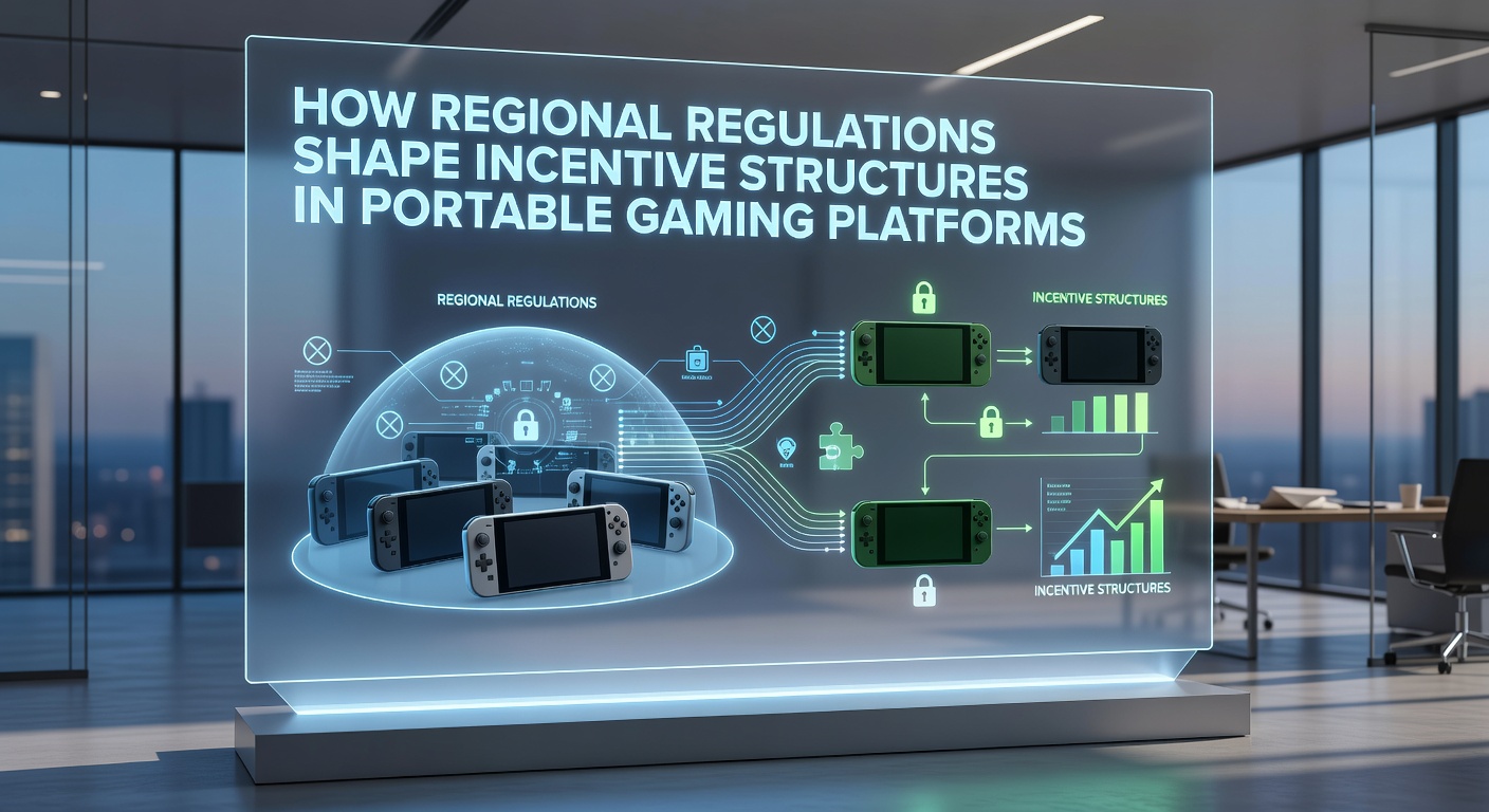 Regulatory documents alongside portable gaming devices illustrating policy impacts on mobile incentives