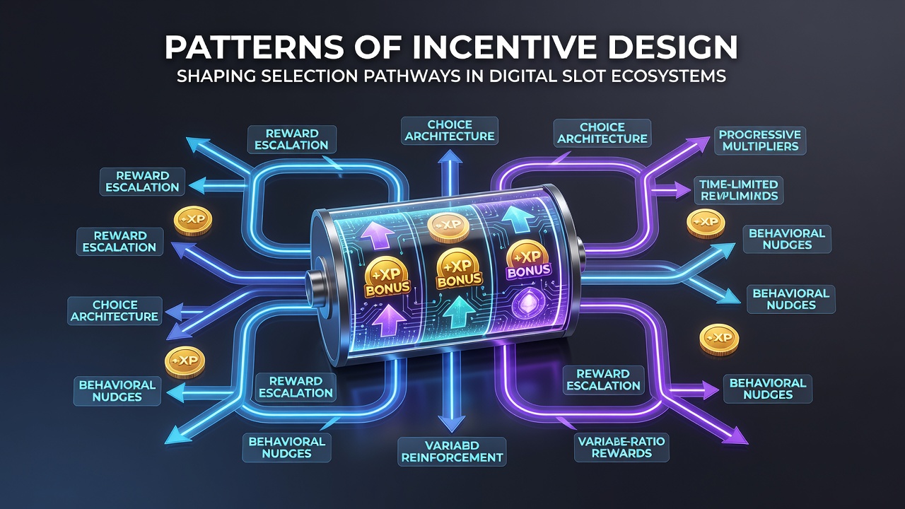 Digital slot interface displaying layered bonus structures and selection pathways