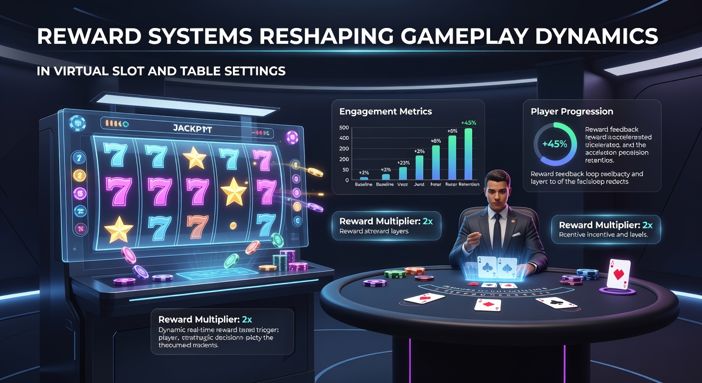 Digital table game setup displaying reward progress bars and bonus indicators integrated into blackjack and roulette interfaces