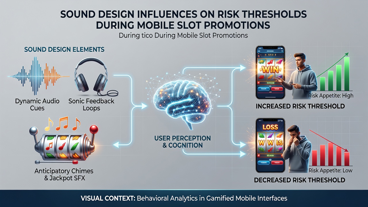 Player engagement metrics with promotional audio cues in mobile slot environments